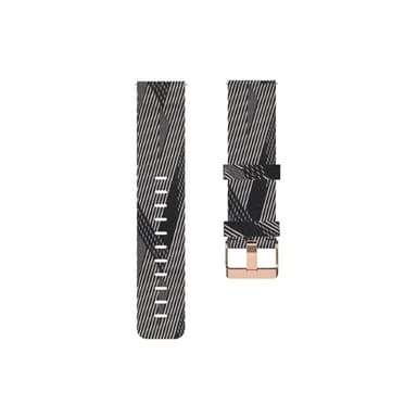 Textil armband till Samsung Galaxy Watch 46mm, svart/vit randigt