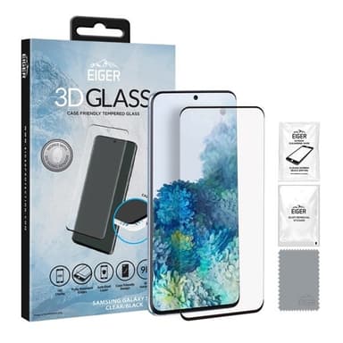 Eiger 3D CF Temperert Skjermbeskyttelse Samsung Galaxy S20 Klar/Svart