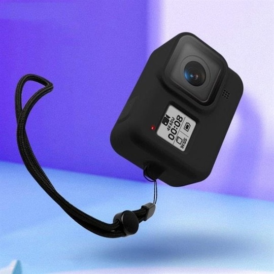 Silikonetui til GoPro HERO8 med håndleddsrem - Svart