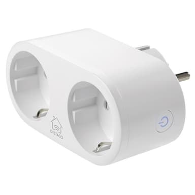 DELTACO SMART HOME WiFi strømbryter 2xCEE 7/3, 13A