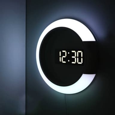 Rund LED Nattlampe/Veggklokke Ø30