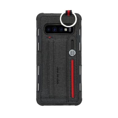 Deksel til Samsung Galaxy S10+ med Håndleddsrem/ metallring og kortlomme