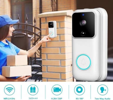 Smart hjemme-dørklokke med kamera og wifi 1080p