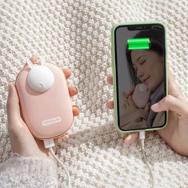 Oppladbar håndvarmer og powerbank 10.000 mAh - rosa