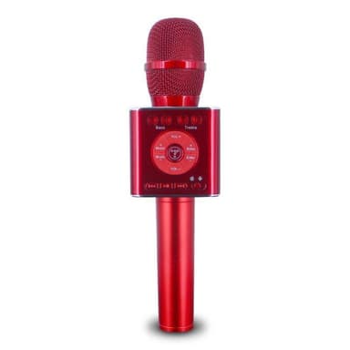 Trådløs Karaoke-mikrofon med Bluetooth-høyttaler 2x5W rød