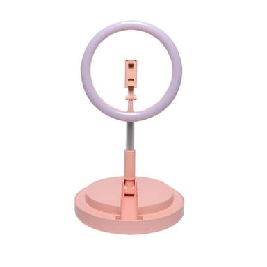 10 ”sammenleggbar selfie ringlampe med mobil holder - rosa