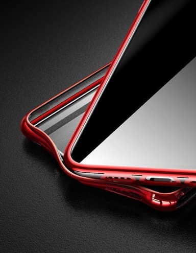 Myk og støtbestandig gjennomsiktig / rød iPhone 11 Pro Max deksel
