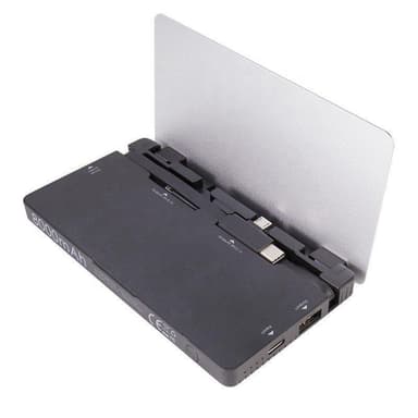 8000mAh Powerbank og 2in1 trådløs lader - svart