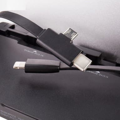 8000mAh Powerbank og 2in1 trådløs lader - svart