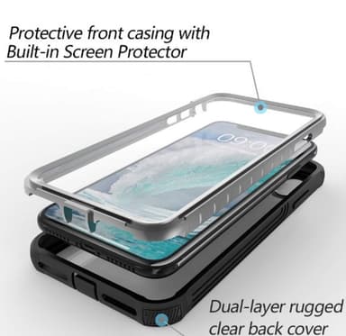 iPhone 11 Pro-deksel med skjermbeskytter svart / sølv