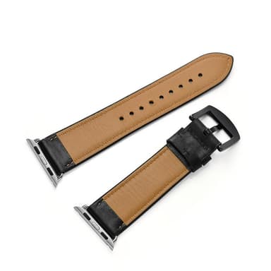 Apple Watch-armbånd i ekte lær 42 mm - svart / brun