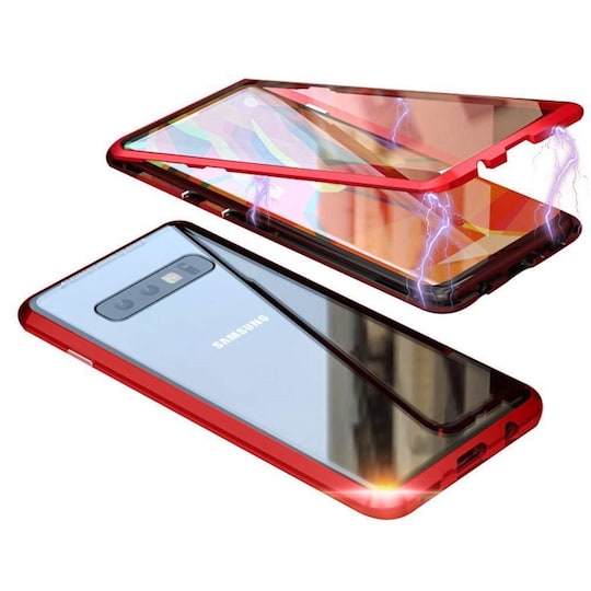 Samsung Galaxy S10 deksel med skjermbeskytter Rød