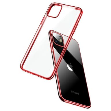 Myk og støtsikker transparent / rød iPhone 11 deksel