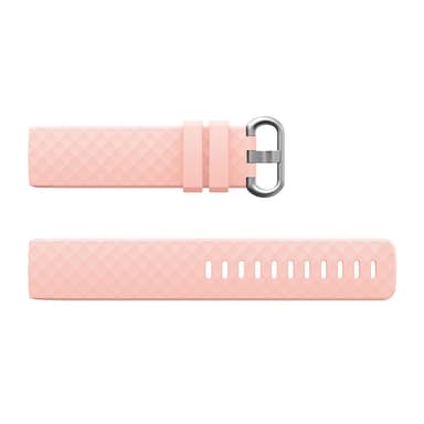 Fitbit Charge 3/4 armbånd silikon rosa / sølv (L)