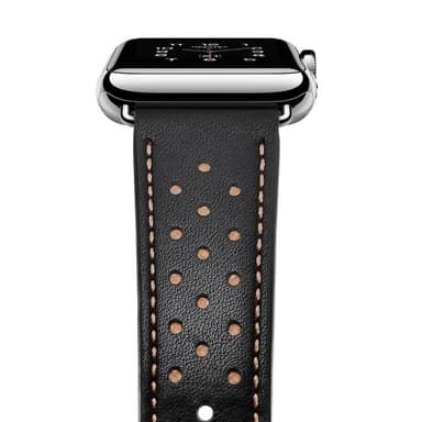 Apple Watch-armbånd i ekte lær 42 mm - svart / brun