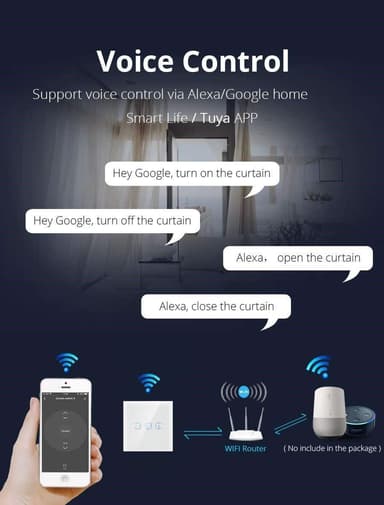 Smart Wifi gardinbryter / persiennestyring