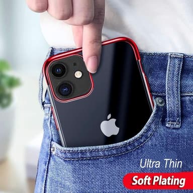 Myk og støtsikker transparent / rød iPhone 11 deksel