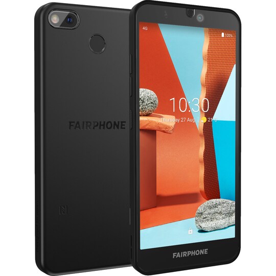 Fairphone 3 Plus smarttelefon (sort)