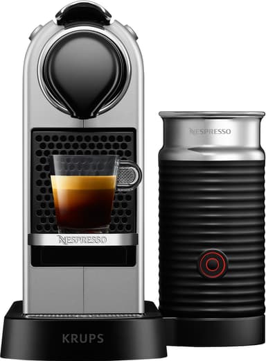 NESPRESSO® CitiZ & Milk kaffemaskin fra Krups, Sølv