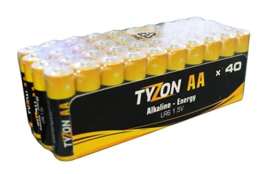 1,5 V AA alkaliske batterier, 40 stk.