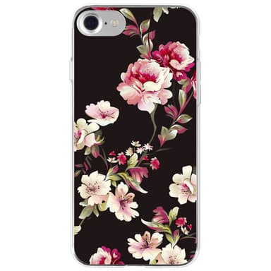La Vie iPhone 6/7/8/SE Gen. 2 mykt deksel (blomster på sort)