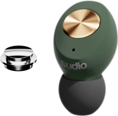 Sudio Tolv helt trådløse in-ear hodetelefoner (grønn)