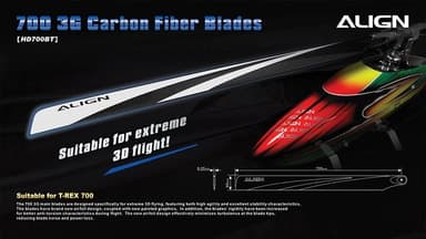HD700BT 700mm FBL Carbon Main Blades