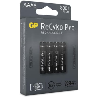 ReCyko Pro AAA-batterier 800mAh 4-pakning