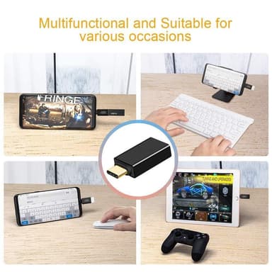 USB-C (hann) til USB 3.0 (hunn) adapter - svart