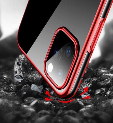 Mykt og støtbestandig gjennomsiktig / rødt iPhone 11 Pro deksel