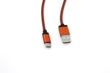 USB-C flettet ladekabel 3m - Oransje