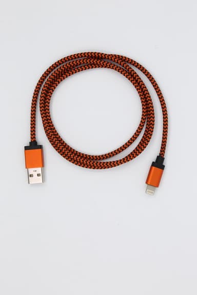 Ladekabel for iPhone 0,9 m nylon oransje / svart
