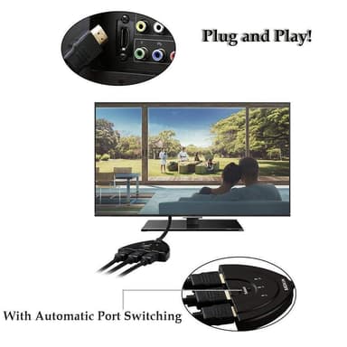 HDMI-bryter 3x1 UHD 4K2K 1080p