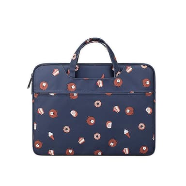Laptop-etui 13,3 tommers lerret - blå med dekor
