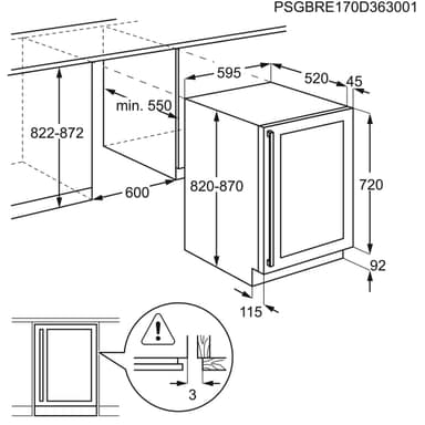 AEG integrert vinskap SWB66001DG (sort)