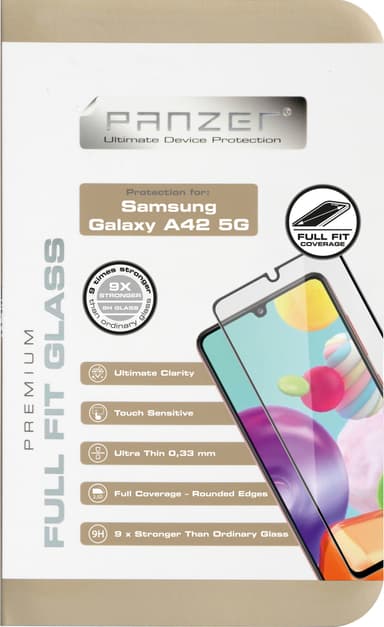 Panzer Full-Fit Samsung Galaxy A42 5G skjermbeskytter (sort)