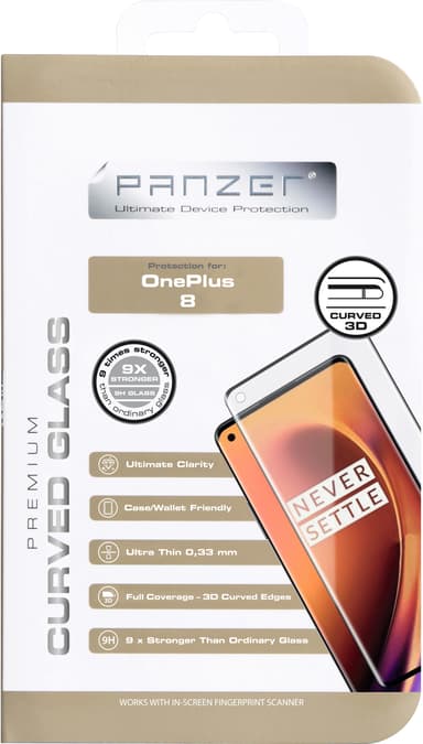 Panzer Curved AR OnePlus 8 skjermbeskytter