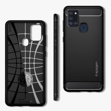 Spigen Samsung Galaxy A21s Deksel Rugged Armor Matte Black