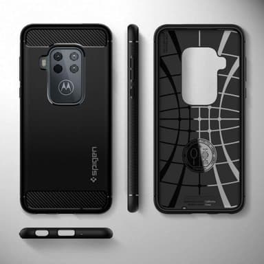 Spigen Motorola One Zoom Deksel Rugged Armor Matte Black