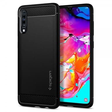 Spigen Samsung Galaxy A70 Deksel Rugged Armor Matte Black