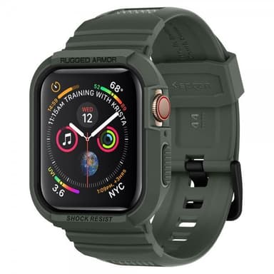 Spigen Apple Watch 44/45mm Deksel med Armbånd Rugged Armor Pro Military Green