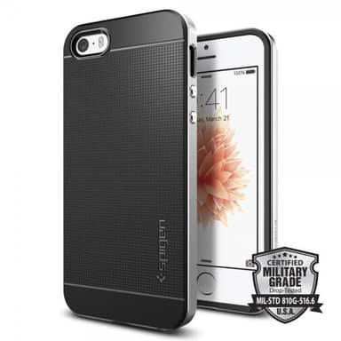 Spigen Neo Hybrid Deksel till iPhone 5 / 5S / SE Satin Sølv
