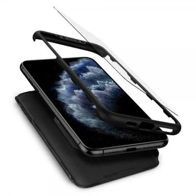 Spigen iPhone 11 Pro Deksel med Skjermbeskytter Thin Fit 360 Svart