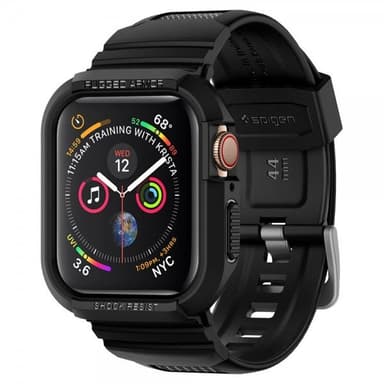 Spigen Apple Watch 44/45mm Deksel med Armbånd Rugged Armor Pro Svart