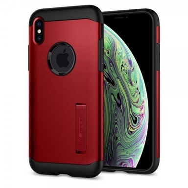 Spigen iPhone X/Xs Deksel Slim Armor Merlot Red Elkjøp
