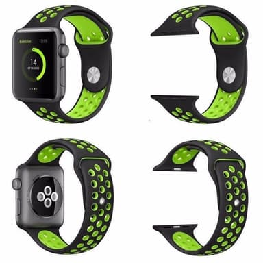 Apple Watch 38mm Sport armbånd Svart-Grønn