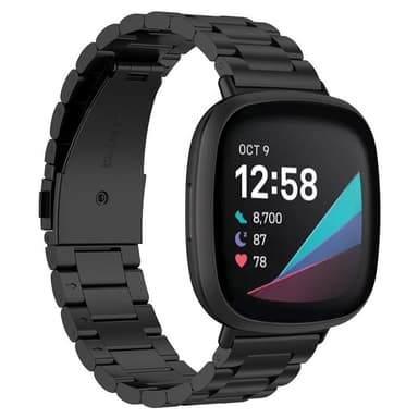 Armbånd Rustfritt stål Fitbit Sense - Svart