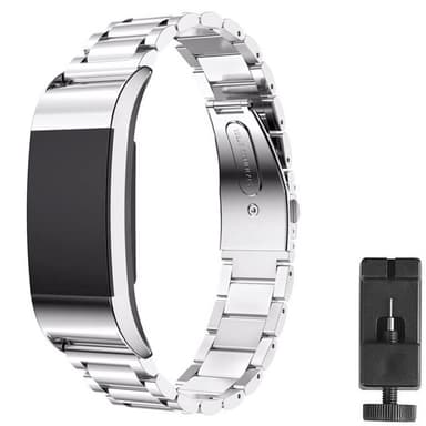 Rustfritt stål armbånd FITBIT Charge 3 - sølv