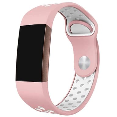 Fitbit Charge 3 EBN Sport armbånd - Rosa / Hvit