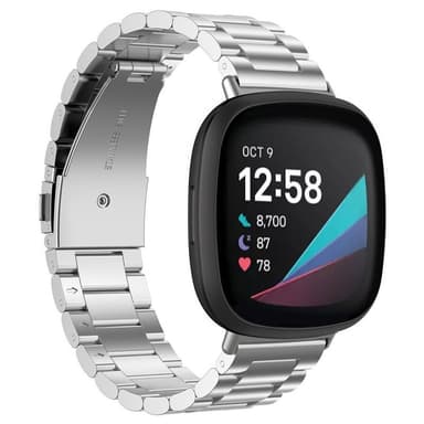 Armbånd Rustfritt stål Fitbit Sense - Sølv